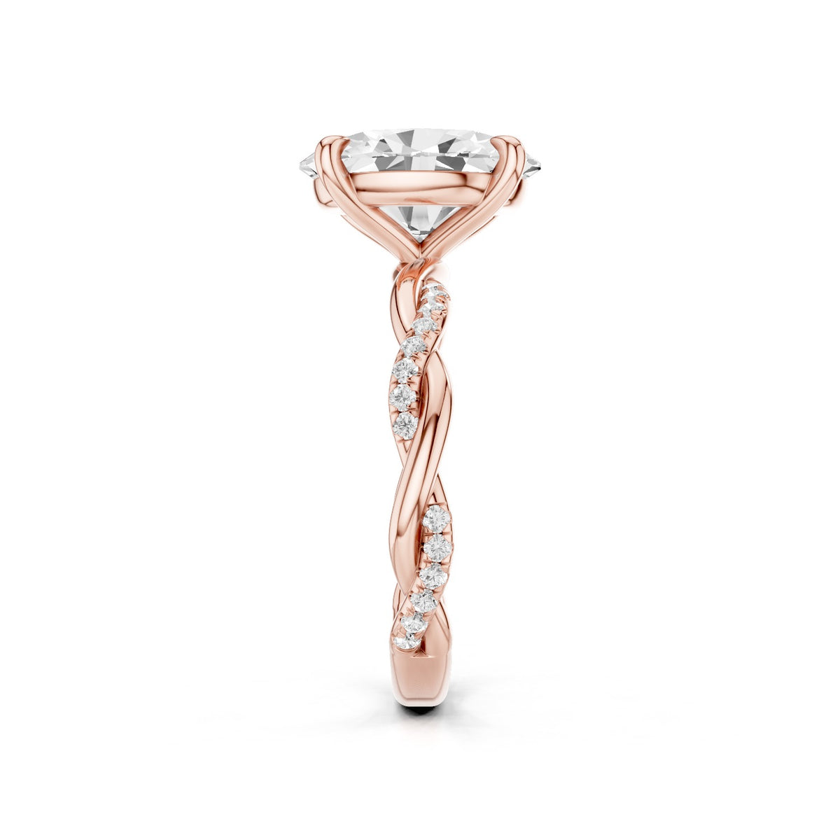 Ciela – 2 Carat Oval Criss Cross Pavé Solitaire