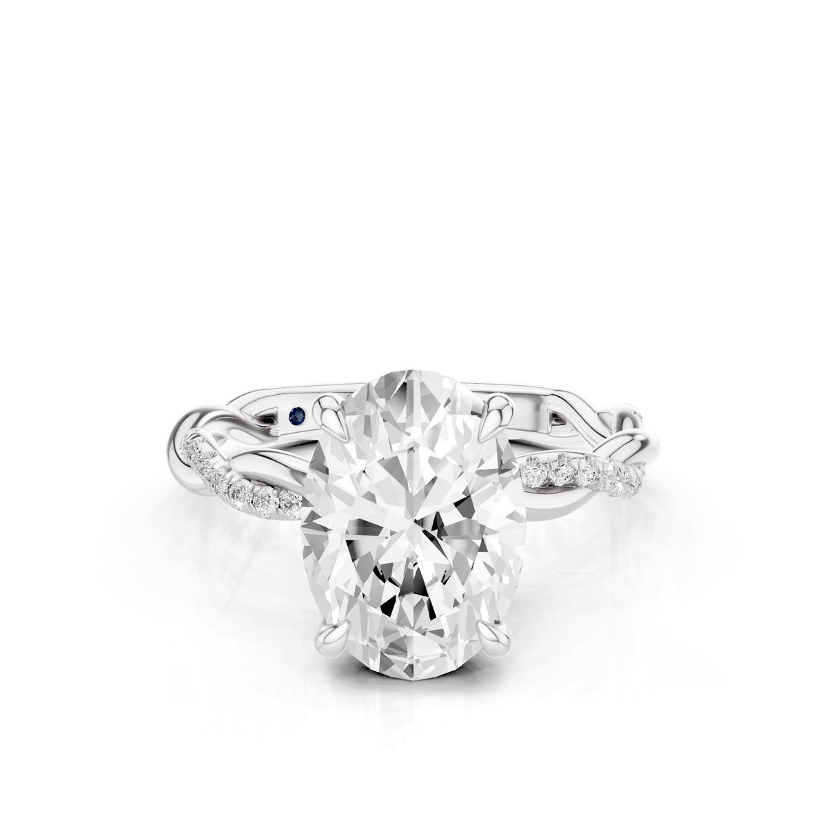 Ciela – 2 Carat Oval Criss Cross Pavé Solitaire