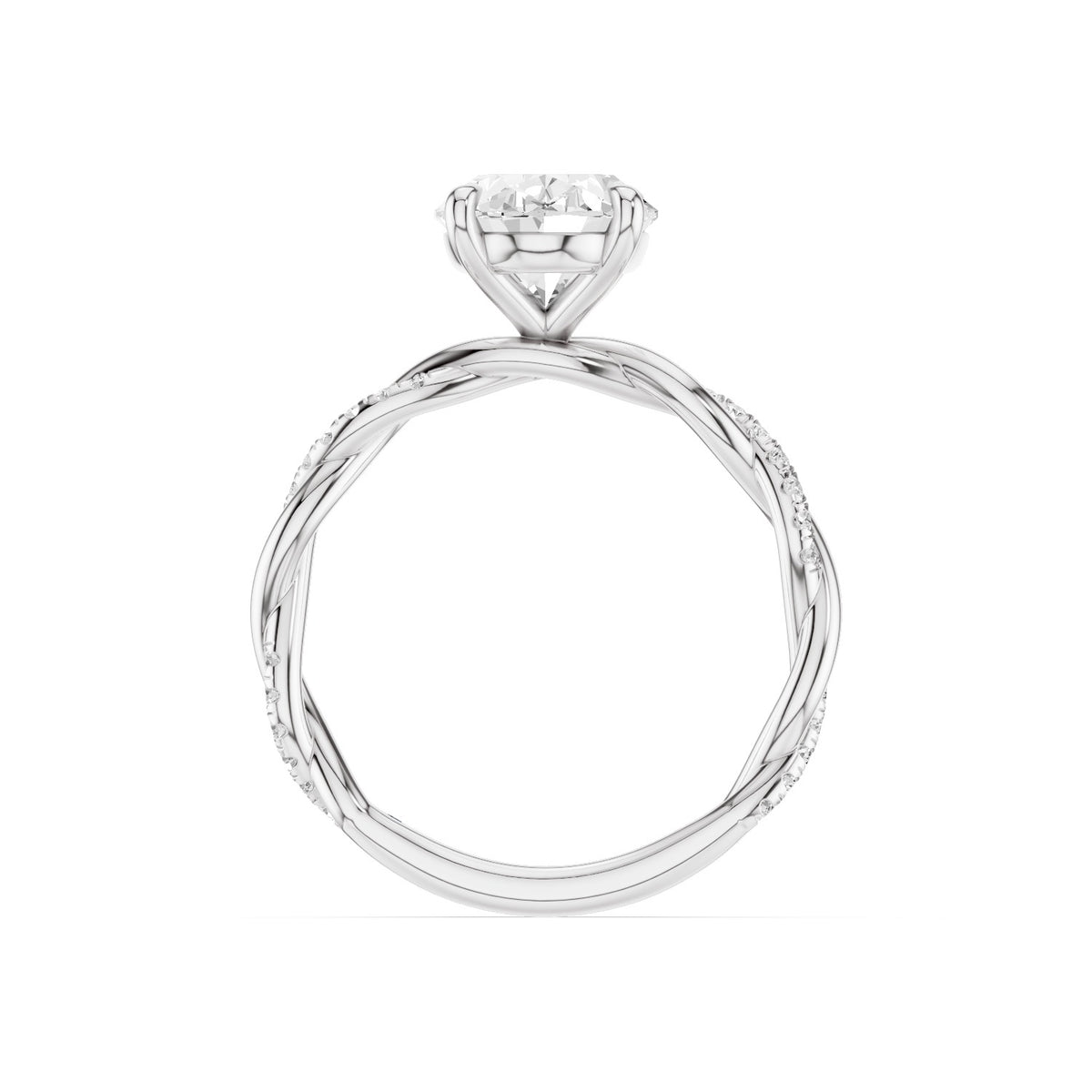 Ciela – 2 Carat Oval Criss Cross Pavé Solitaire