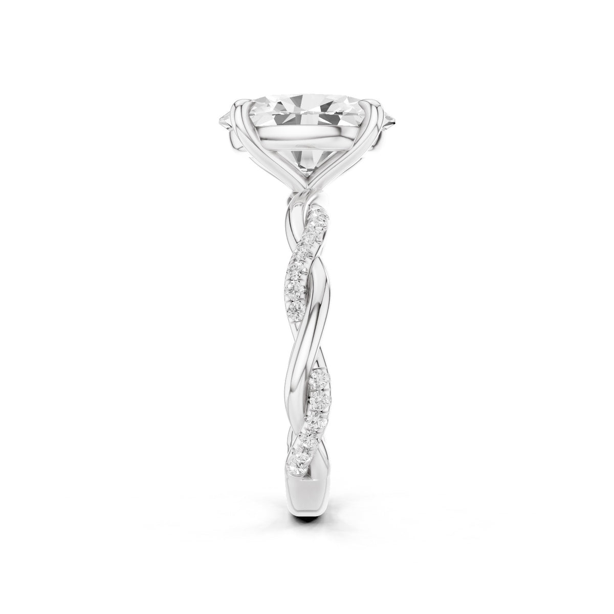 Ciela – 2 Carat Oval Criss Cross Pavé Solitaire