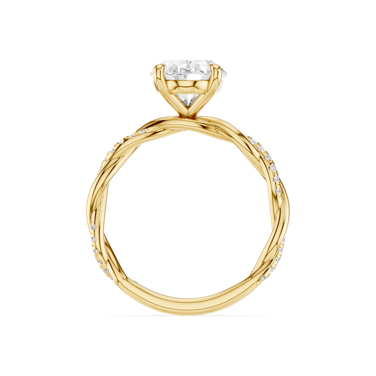Ciela – 2 Carat Oval Criss Cross Pavé Solitaire