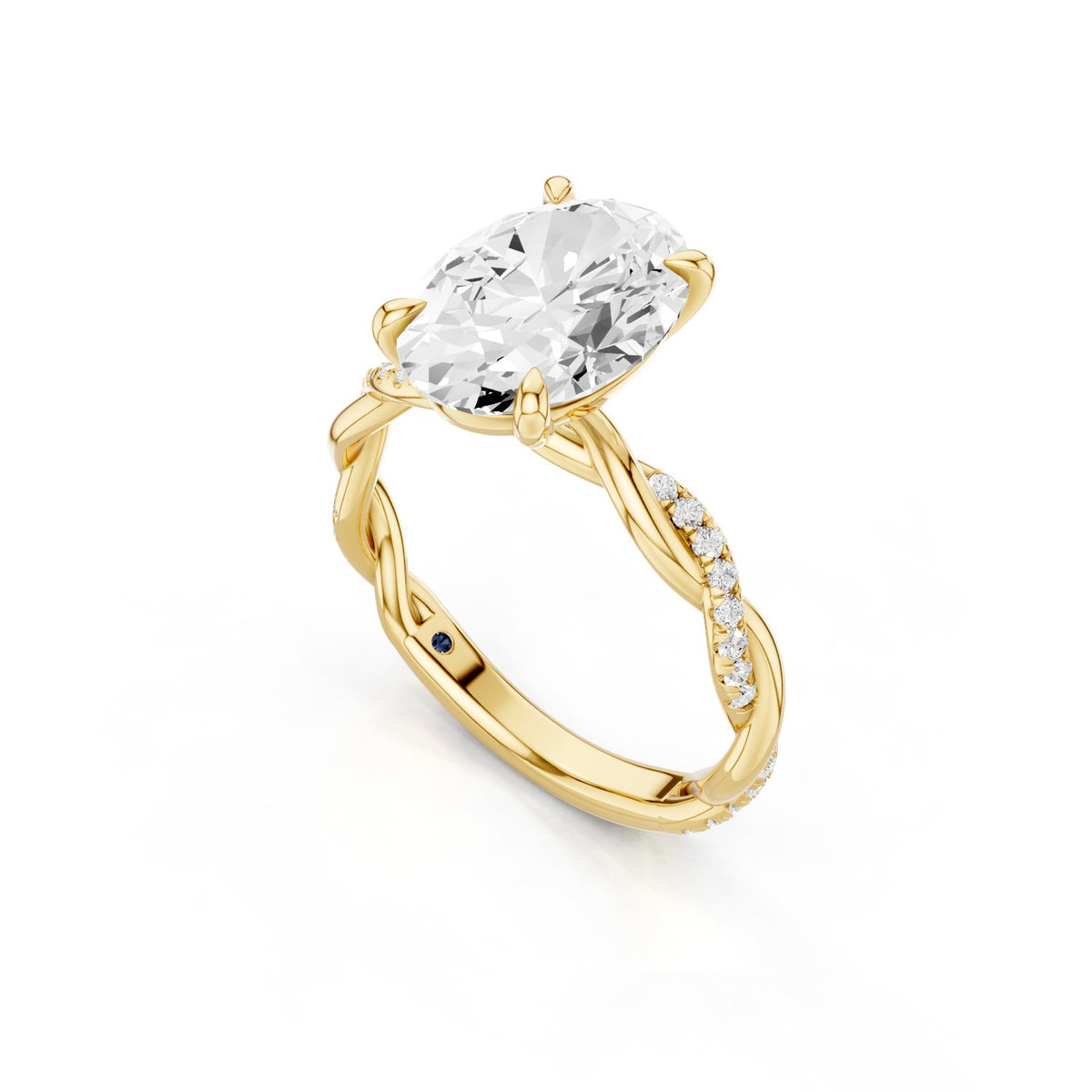 Ciela – 2 Carat Oval Criss Cross Pavé Solitaire