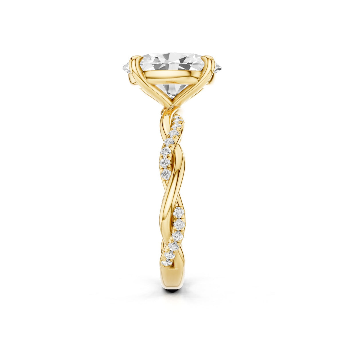 Ciela – 2 Carat Oval Criss Cross Pavé Solitaire
