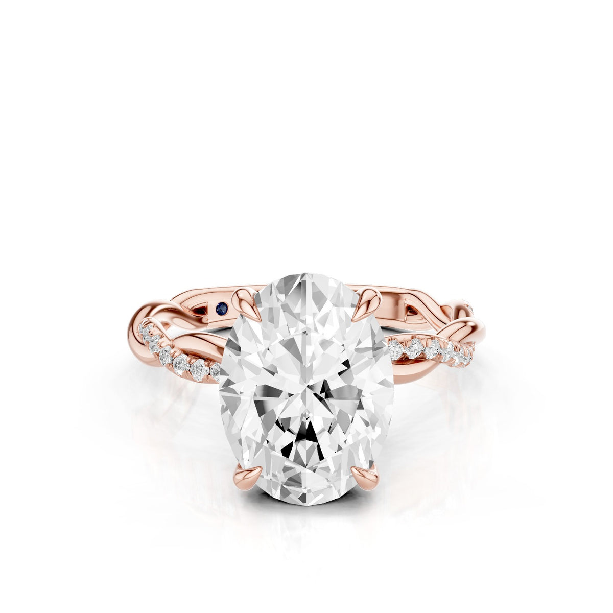 Ciela – 3 Carat Oval Criss Cross Pavé Solitaire