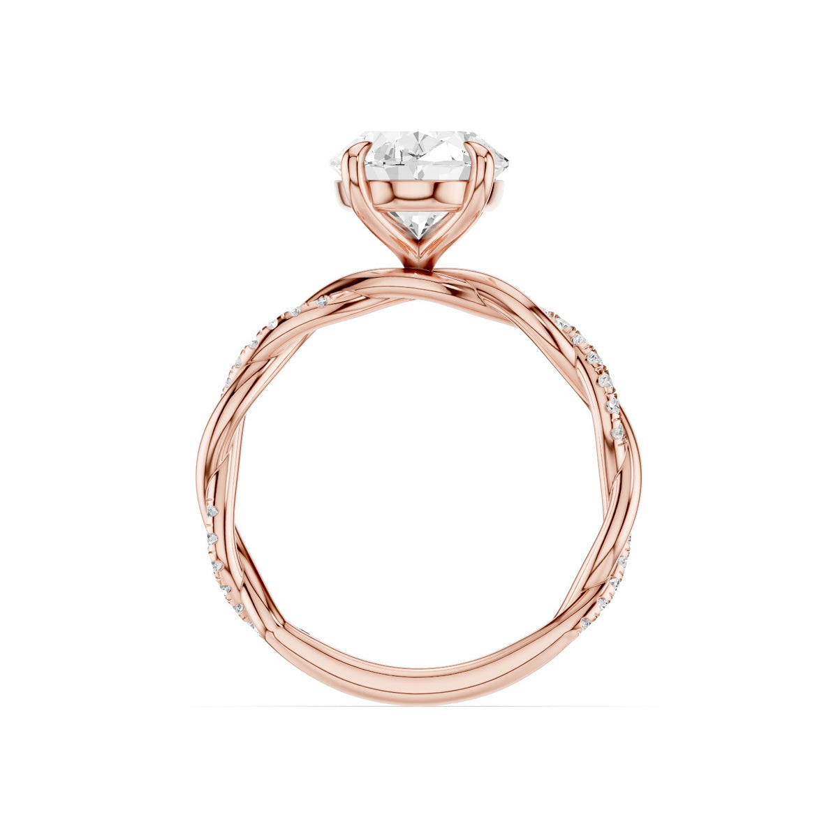 Ciela – 3 Carat Oval Criss Cross Pavé Solitaire