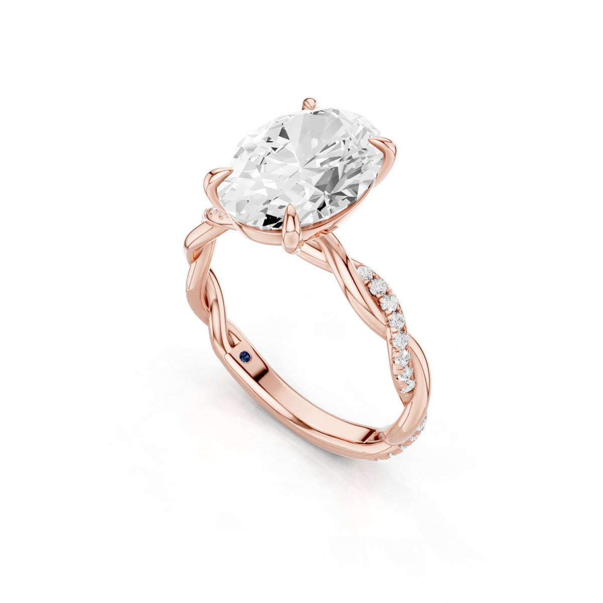 Ciela – 3 Carat Oval Criss Cross Pavé Solitaire
