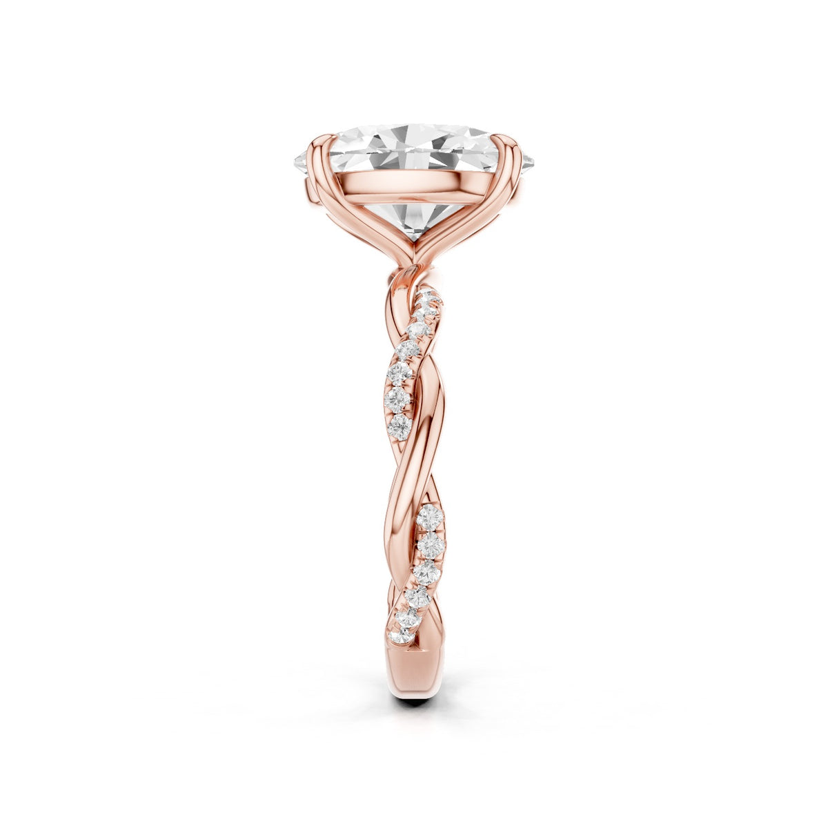 Ciela – 3 Carat Oval Criss Cross Pavé Solitaire