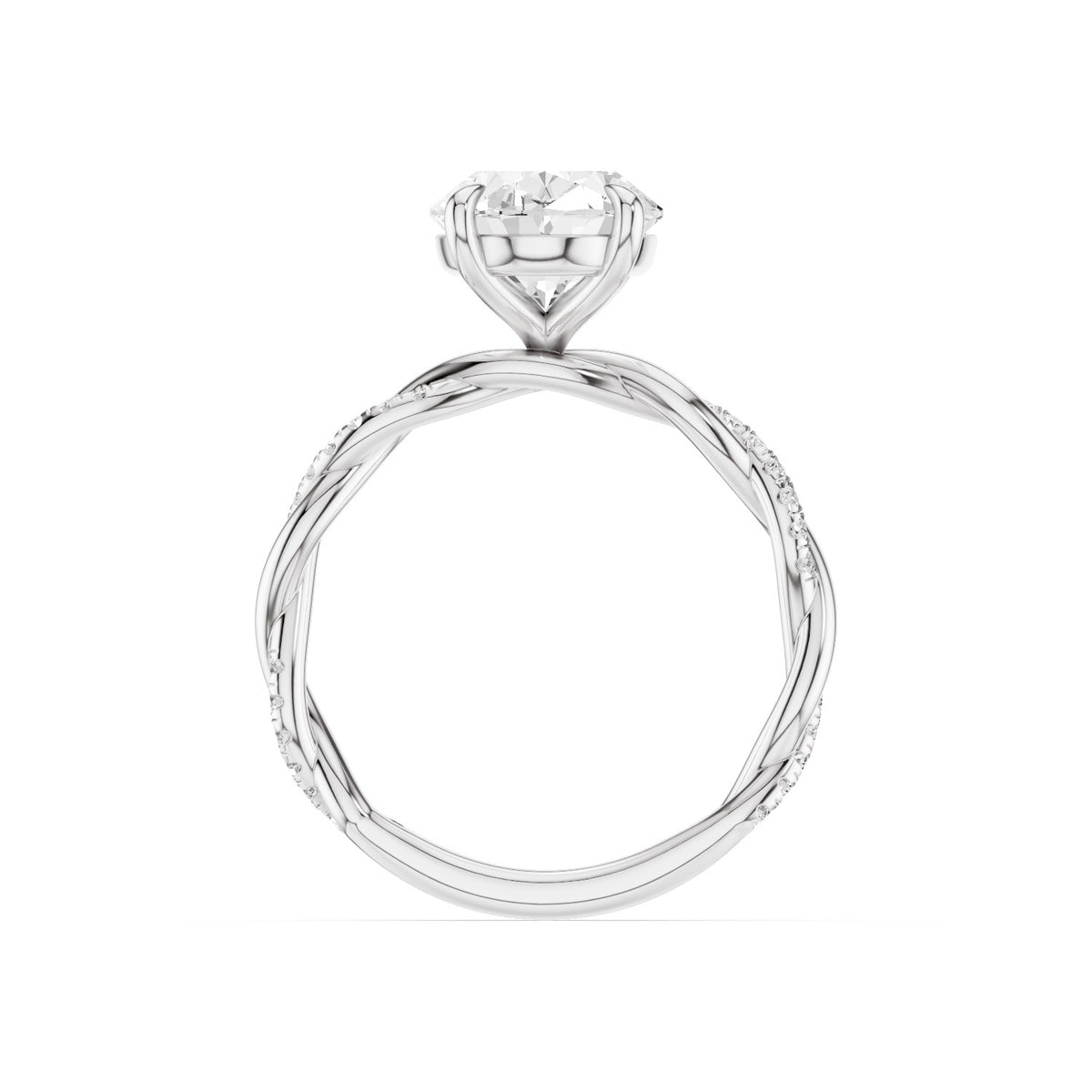 Ciela – 3 Carat Oval Criss Cross Pavé Solitaire