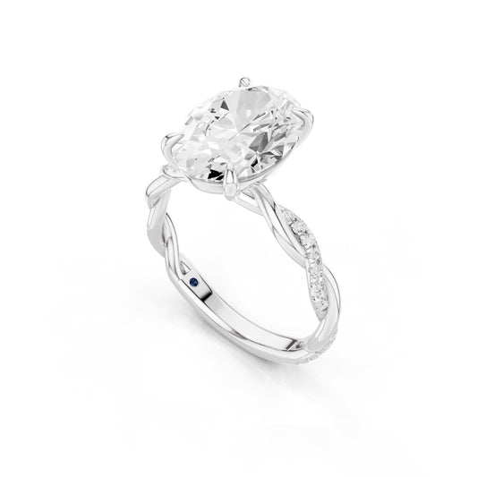 Ciela – 3 Carat Oval Criss Cross Pavé Solitaire