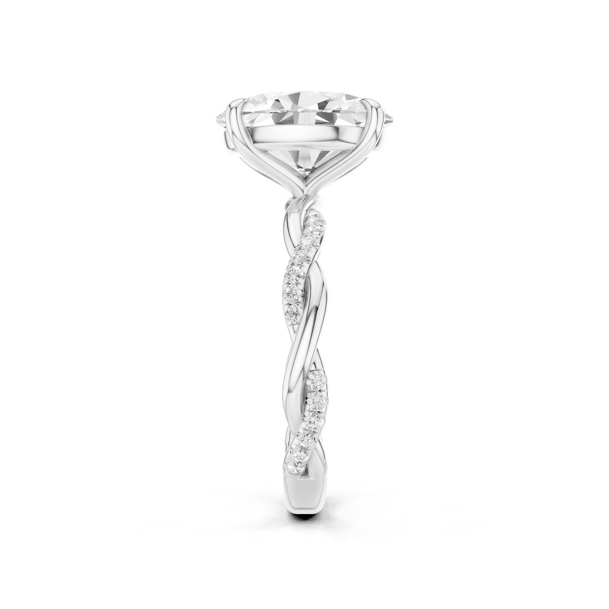 Ciela – 3 Carat Oval Criss Cross Pavé Solitaire