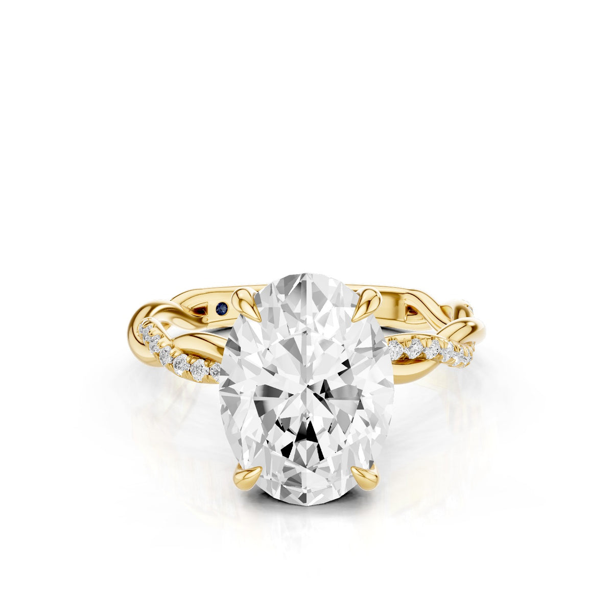Ciela – 3 Carat Oval Criss Cross Pavé Solitaire