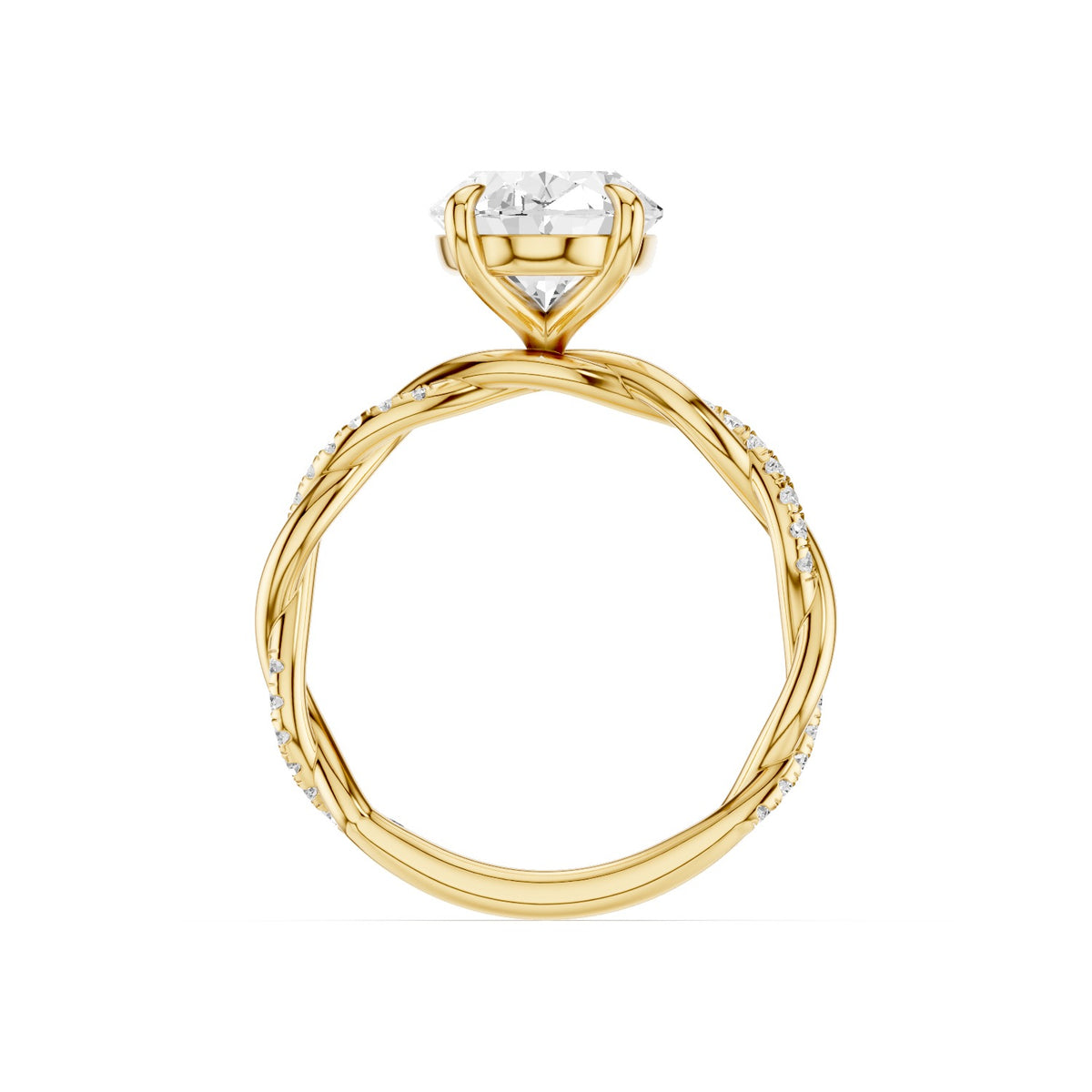 Ciela – 3 Carat Oval Criss Cross Pavé Solitaire