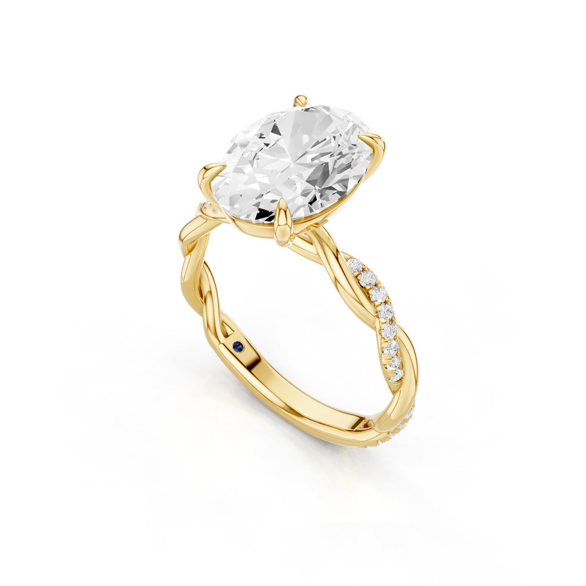 Ciela – 3 Carat Oval Criss Cross Pavé Solitaire