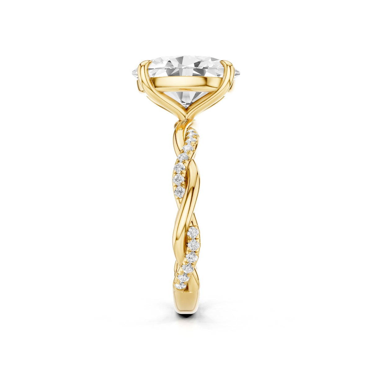Ciela – 3 Carat Oval Criss Cross Pavé Solitaire