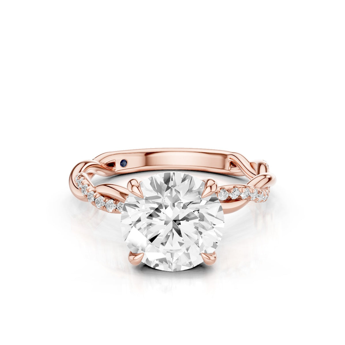 Ciela – 2 Carat Round Criss Cross Pavé Solitaire
