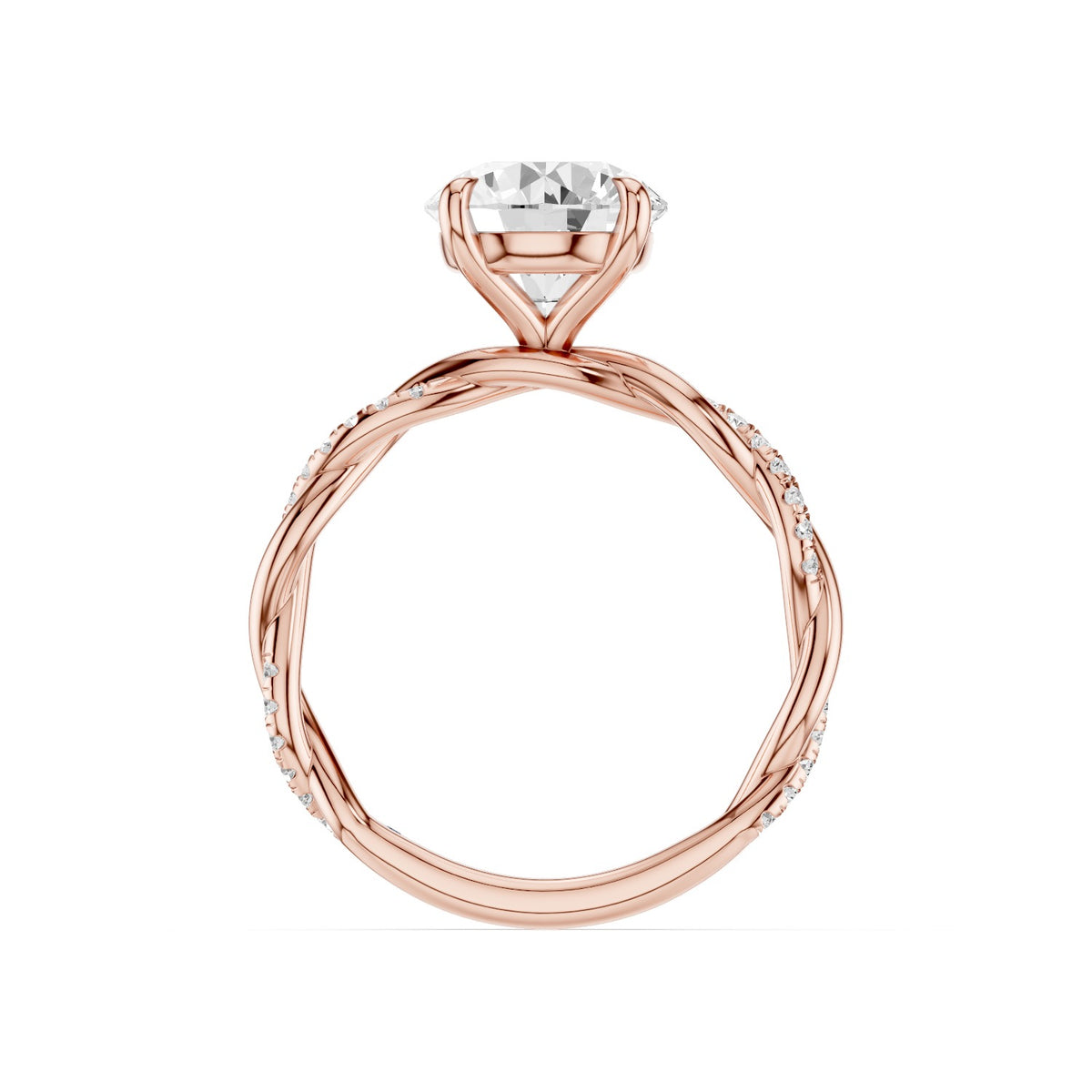 Ciela – 2 Carat Round Criss Cross Pavé Solitaire