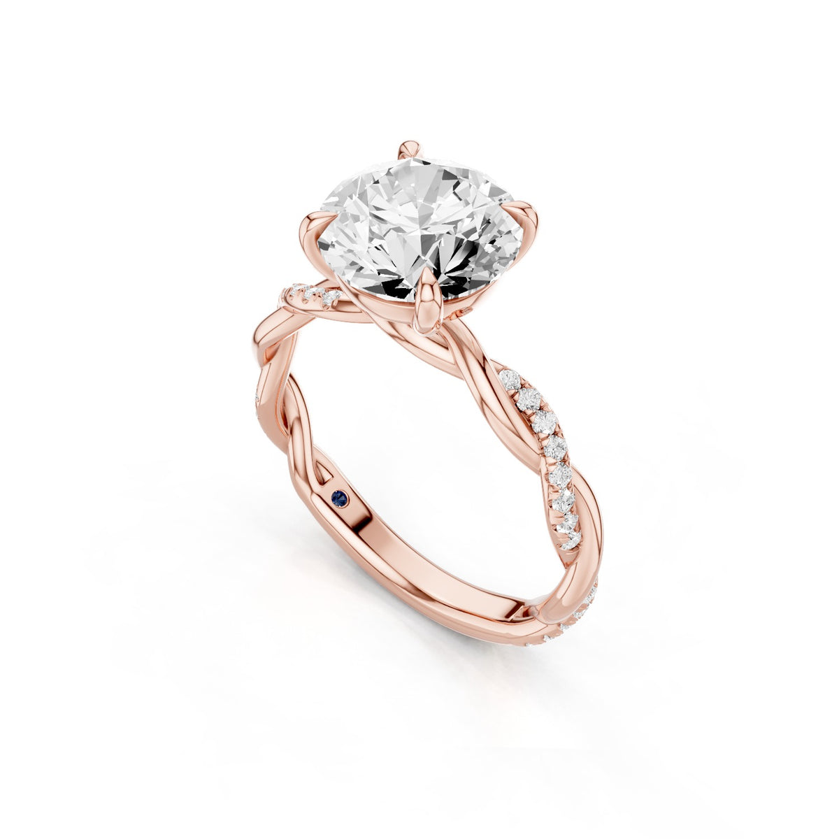 Ciela – 2 Carat Round Criss Cross Pavé Solitaire