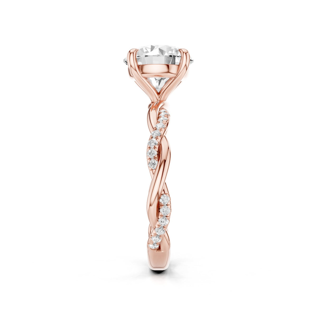 Ciela – 2 Carat Round Criss Cross Pavé Solitaire
