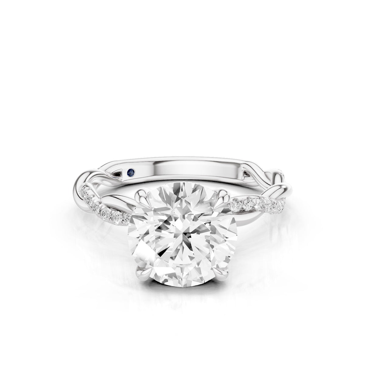 Ciela – 2 Carat Round Criss Cross Pavé Solitaire