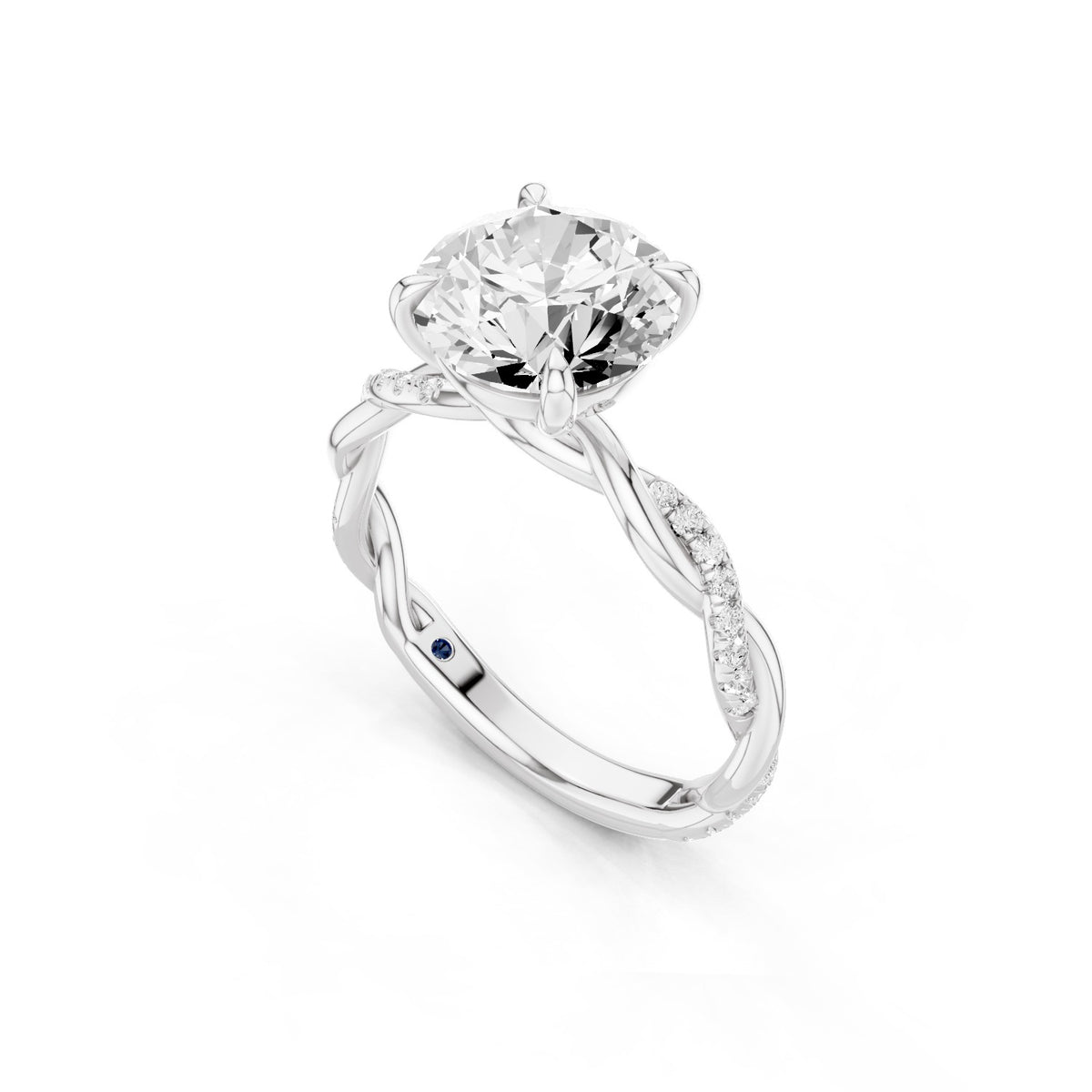 Ciela – 2 Carat Round Criss Cross Pavé Solitaire