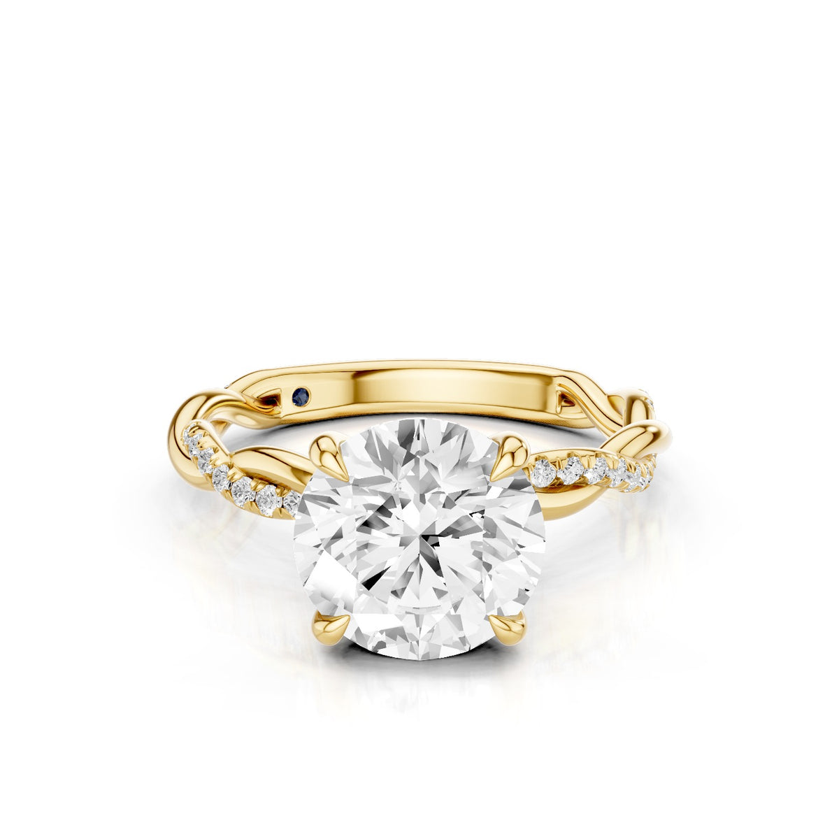 Ciela – 2 Carat Round Criss Cross Pavé Solitaire