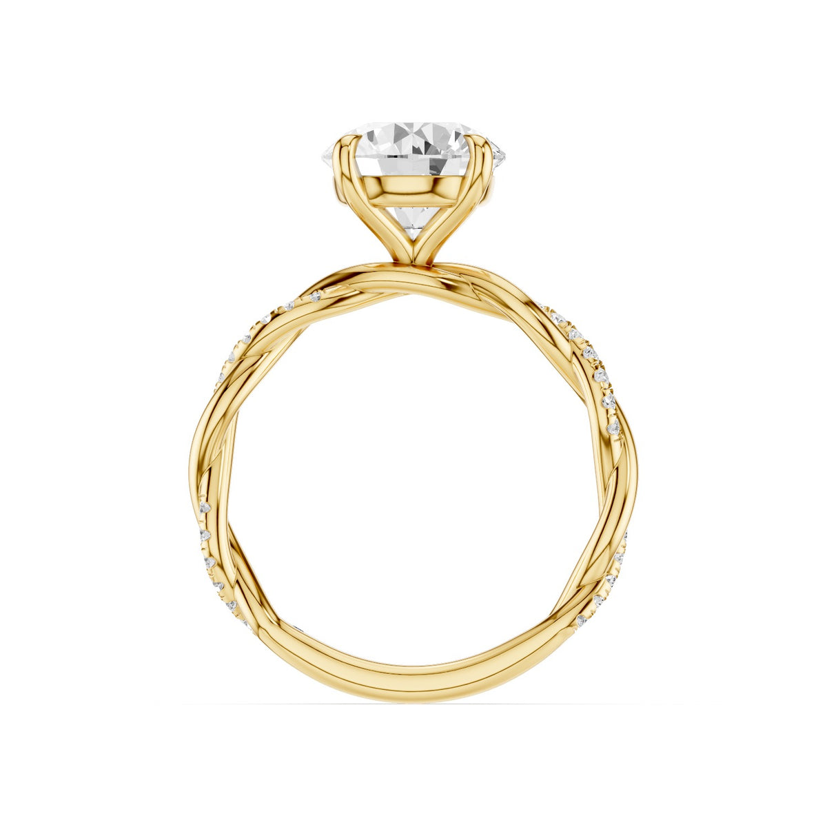 Ciela – 2 Carat Round Criss Cross Pavé Solitaire