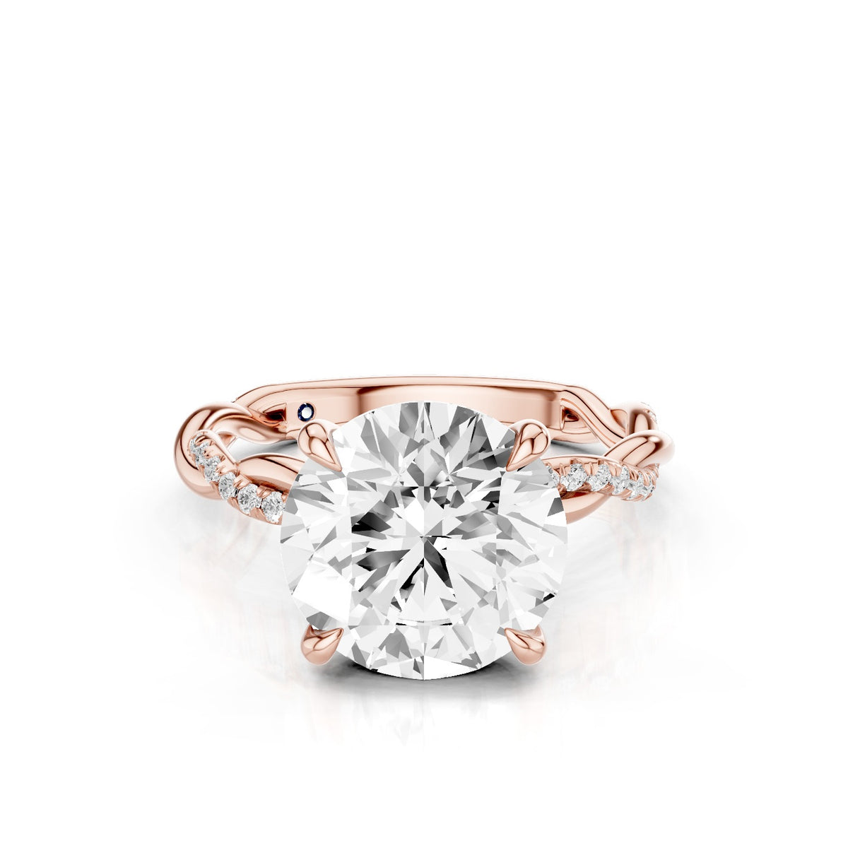 Ciela – 3 Carat Round Criss Cross Pavé Solitaire