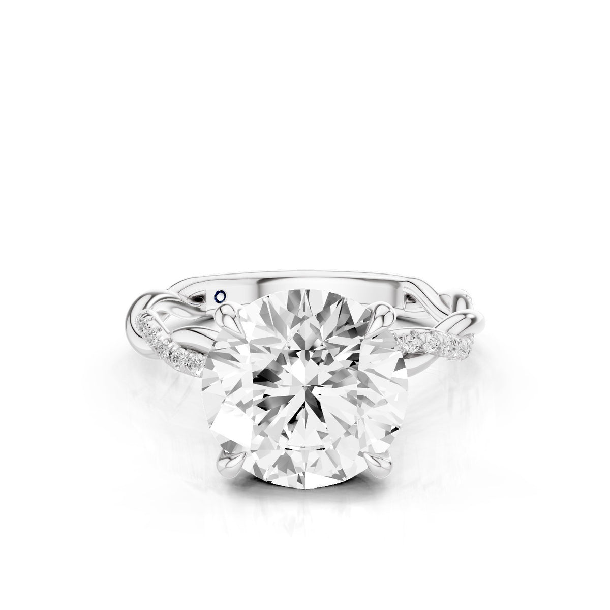 Ciela – 3 Carat Round Criss Cross Pavé Solitaire