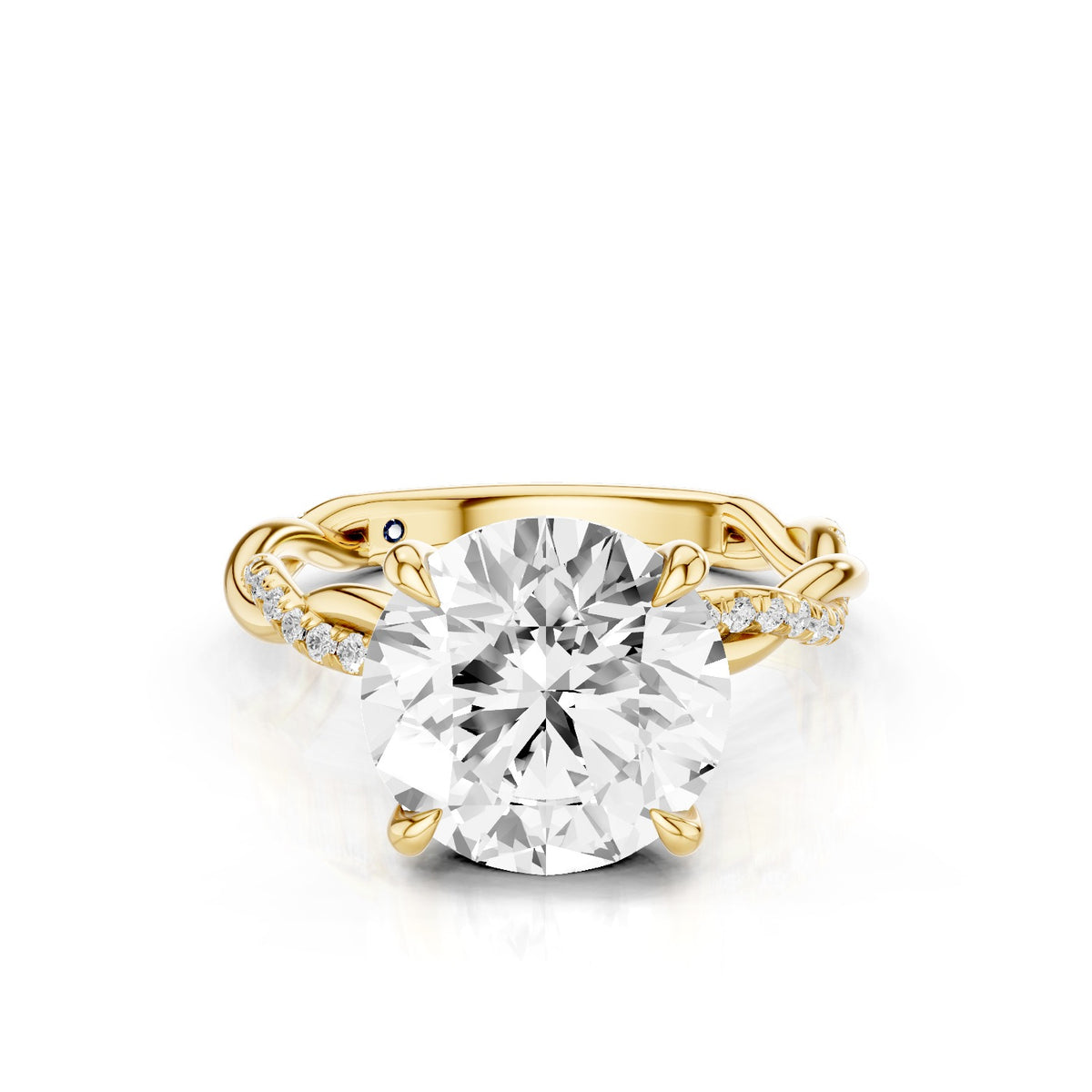 Ciela – 3 Carat Round Criss Cross Pavé Solitaire